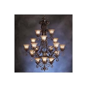 Kichler Lighting 1860CZ 18 Light Cottage Grove Chandelier, Carre Bronze