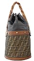 Fendi Zucca w/ Camel Leather Palazzo Womens Bag 8BR555-VJJ-F0AWH