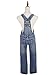 Anna-Kaci Womens Vintage Wash Straight Leg Denim Overalls With Pocket Bib