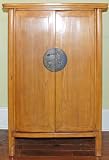 MIX8007-Antique Asian Armoire Cabinet with Natural Wood Finish, circa 1880, Beijing China, Northern