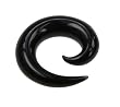 SOLID SPIRAL BLACK GLASS PLUG 0g - Sold Individually
