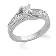 14K White Gold Diamond Engagement Ring - 0.75 Ct.