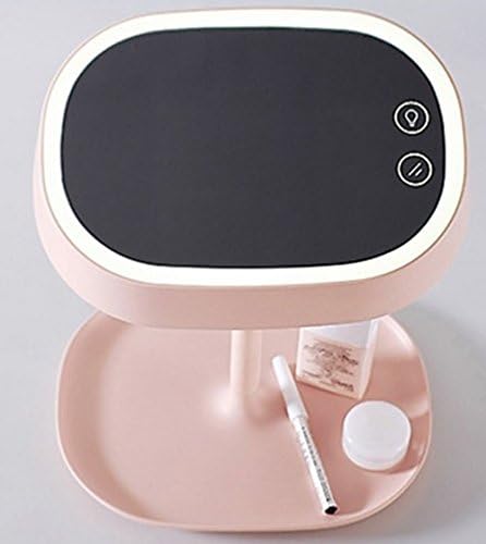 KIMI STAR Vanity Lighted Make Up Mirror with Battery Powered Bedside Desk/Table Reading Light Lamp (PINK)