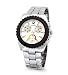 Mens Silver Tone Fashion Bracelet Rugged Wrist Watch