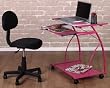 Calico Collection, Laptop Cart Pink with White Glass 50105