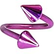 Purple Anodized Titanium Spiral Twister Cone Belly Ring