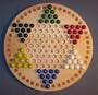 Wooden Marble Game Board - Chinese Checkers - Oiled - 18" circle, Hard Maple - w/(42) Birch Inlaid SPOTS