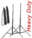 PBL Light Stands PRO Heavy Duty 7'6 SET Carry Bags of Two, All Metal Locking Collars Not Plastic by PBL