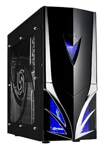 CiT Mars Midi Tower Gaming Case with 1 x Blue Fan - Awesome looking ATX / Micro ATX PC Chassis perfect for gamers or modders - Looks great in the living room or gaming pad - No LCD Display - No PSU by Cit