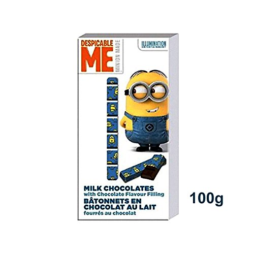 MINIONS - Milk Chocolates 100g - Milchscholkolade, 8 einzelne Riegel mit Flavour