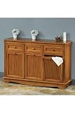 Tilt-out Wastebin/hamper Triple Antique Oak