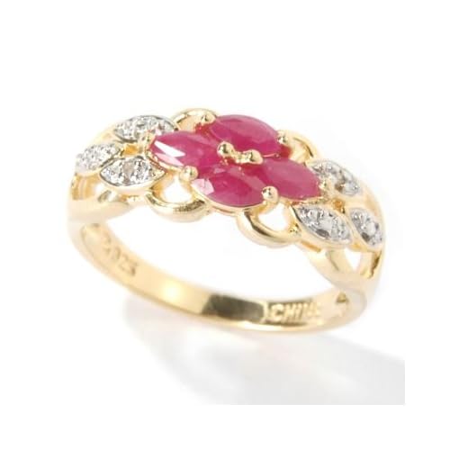925 Fusion Emerald, Ruby or Sapphire and Diamond Accent Ring 925 Fusion Emerald, Ruby or Sapphire and Diamond Accent Ring
