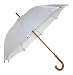 ElieBrellas White Auto Open Wedding Umbrella w/ Wood Handle