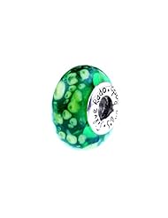SilveRado (tm) FF16 Murano Glass Emerald Green Bead / Charm