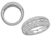 14K White Gold Diamond Ring/Band - 0.97 Ct.