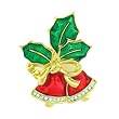 Christmas Bell Brooch/pin-14k Gold Tone & Crystal