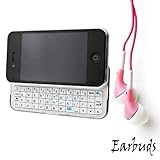 Apple iPhone 4S White Bluetooth Slideout Keyboard Ultra-Thin Case Protective Cover Snap On Fits (4th Generation 16GB 32GB - AT&T - Verizon) + Includes a Crystal Clear High Quality HD Noise Filter Ear buds Earphones Headphones ( 3.5mm Jack )