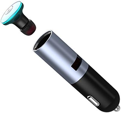 Sunshineiot USB Car Charger Bluetooth 4.1 Earbud HandsFree Headset 2 in 1 Car USB Adapter (Space Grey)