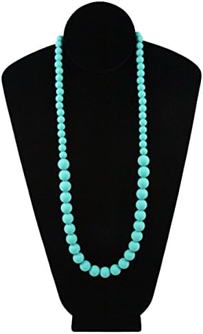 Jelly Beads Eos Silicone Teething Necklace - Organic BPA Free Chew Beads (Turquoise)