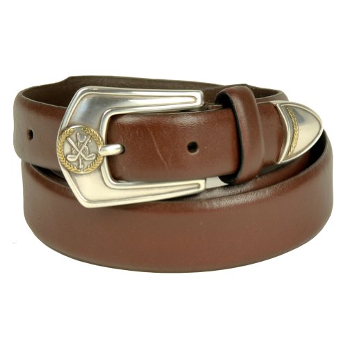Men's New Brown Genuine Leather Golf Belt 1.10 Inches By Landes Size 34