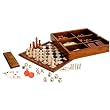 Wooden Combination Game Set - 8 Games in 1, Chess/checkers/backgammon/dominoes/cribbage/jacks/cards/poker Dice