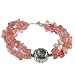 Handmade Pink Quartz Bracelet With Antiqued Silver Accent Bead