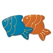 Decorated Sugar Cookies - Blue & Orange Fish Cookie - by Merlino Baking (Pack of 12)