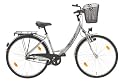 Texo Fahrrad 26 (559 mm) City Alu Damen 3-Gang Rücktrittbremsnabe, gefedert mit Korb, strato-bilber, 44 cm