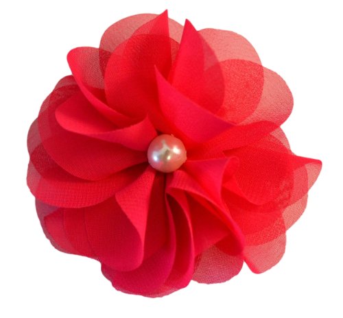 Pearl Chiffon Flower Hair Clip Funny Girl Designs