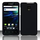 Black Hard Plastic Rubberized Case Cover for T-Mobile LG G2X