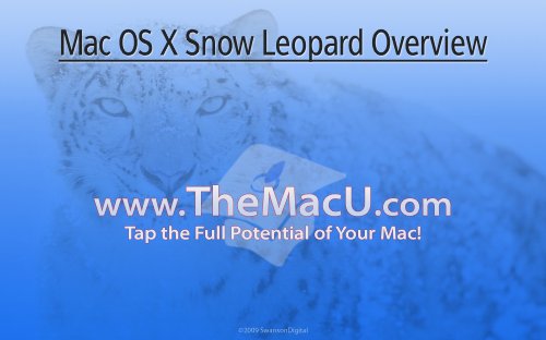 Mac OS X 10.6 Snow Leopard Training Course (HD video download) Apple Training.