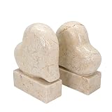 Creative Home Champagne Marble Bookends Set - Heart