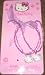 Purple Hello Kitty Beaded Necklace and Bracelet Set