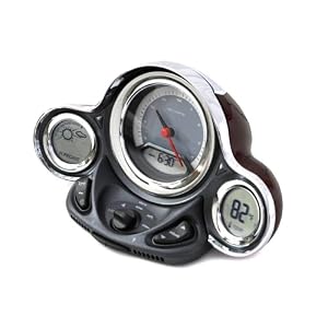 Chaney Instrument Atomic Motor Clock with Outdoor Sensor, Carbon Black