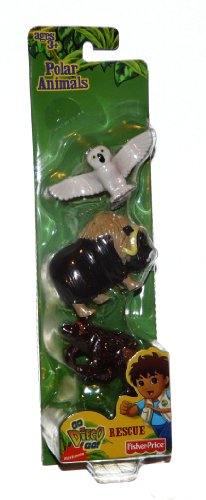 Go Diego Go Rescue Polar Animals 3-Pack- Snowy Owl, Musk Ox, Wolverine