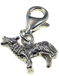 Welded Bliss Sterling 925 Silver Charm Wolf Baying At Twighlight Moon Clip Fit WBC1141