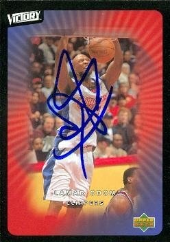 Lamar Odom Autographed/Hand Signed Basketball Card (Los Angeles Clippers) 2003 Upper Deck Victory #4