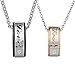 Men,Women's 2PCS Stainless Steel Pendant Necklace CZ Silver Black Gold Ring Love Valentine's Couples His & Hers Set -with 20 and 23 inch Chain
