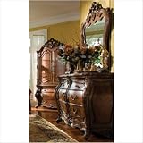 AICO 71051 / 71061 Palais Royale Double Dresser and Mirror Set in Rococo Cognac