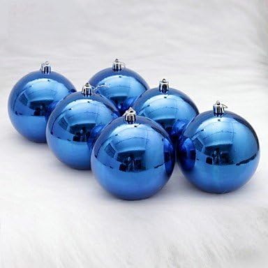 GONGXI 6 pcs Christmas Decorations Hanging Drop Shining Plating Balls (¦µ=10cm) , Drak Red