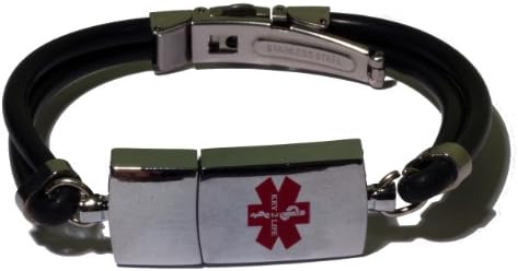 Stylish Medical ID Bracelet with USB (Adjustable) (Silver)