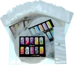 AIRBRUSH NAIL STENCIL SET # 2 PACKAGE OF 20 NAIL TEMPLATES