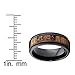 Black Titanium Wedding Band with Real Koa Wood Inlay, Milgrain Ring comfort fit 8MM