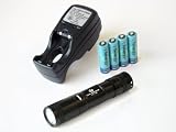 OLIGHT T15 w. Cree Q5 LED 5 levels, 3 modes, 120 lumens with 4 pcs Tenergy AA NiMH 2600mah... by Tenergy