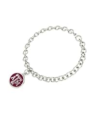 Texas A&M Aggies Sterling Silver Jewelry and Enamel Charm Bracelet