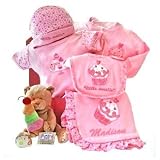 Sweet Cupcake New Baby Girl Gift Set - Great Shower or Christmas Holiday Gift Idea for