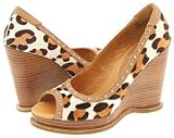 41nn6jXfT%2BL. SL160  Yellow Box Ladies Cheetah Animal Print Shoes Goldie Wedge Peep Toe Rhinestones