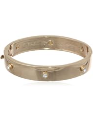 Anne Klein "Dalton" Gold-Tone Crystal Thin Bangle Bracelet