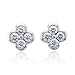 14k White Gold Flower Clovers Stud Diamond Earrings (GH, SI-I, 0.56 carat)
