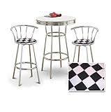 IMAGE OF Chrome Bar Table & 2 Chrome 29